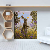 Painting by numbers rabbit in nature